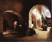 Francois Bonvin The Ave Maria;Interior of a Convent at Aramont,Verberie(Oise) Sweden oil painting reproduction